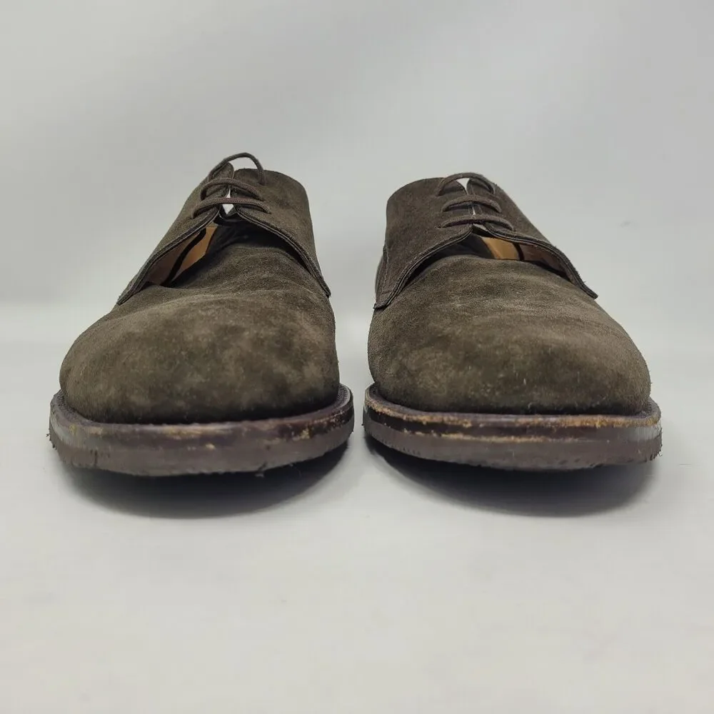 Gravati Shoes Mens 9 Brown Suede Derby Tie Lace Up Italy Classic Dress Casual